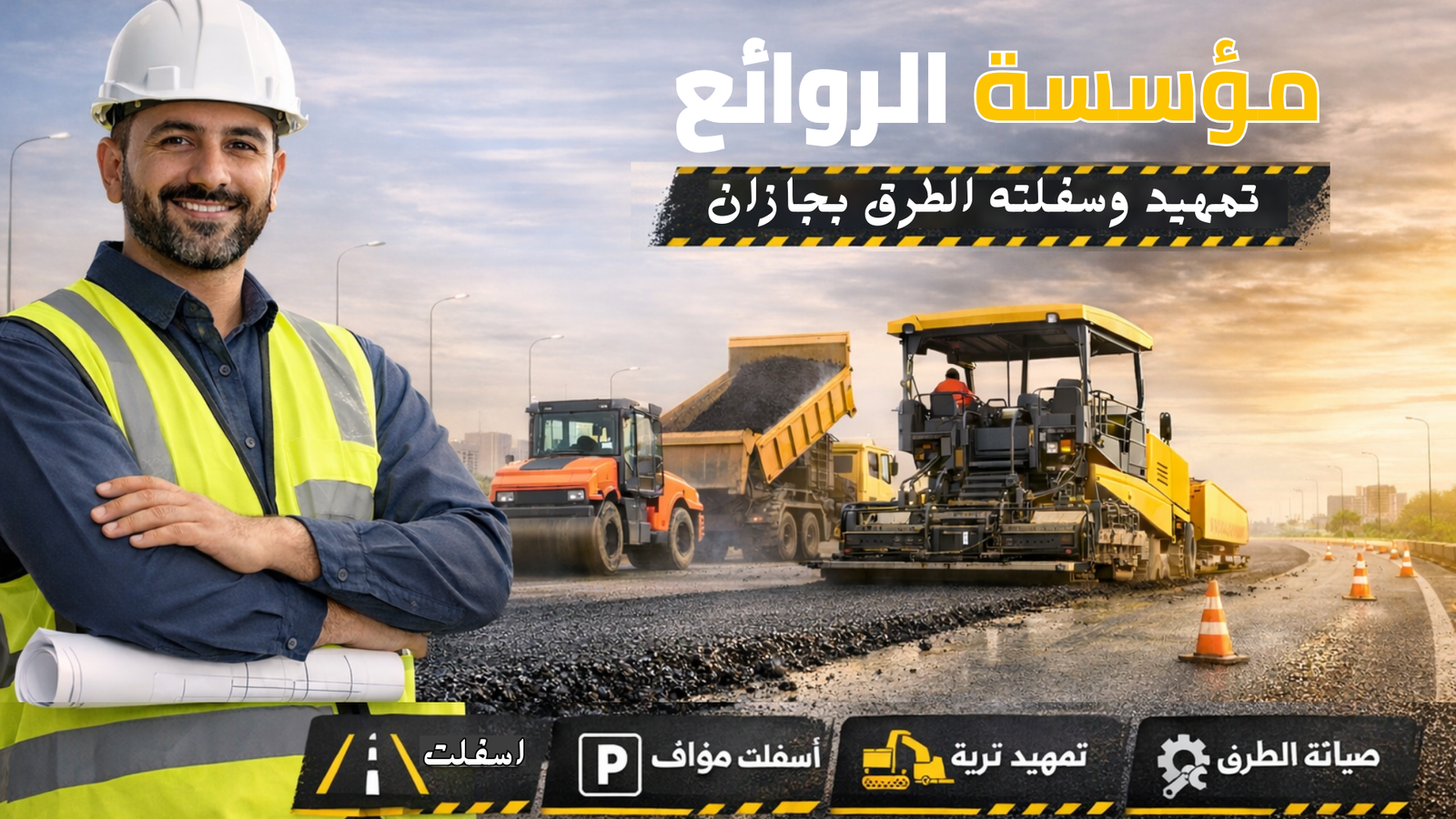 رصف مواقف سيارات جازان وتخطيط المواقف